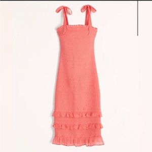 Abercrombie & Fitch Smocked Coral Dress XS Petite